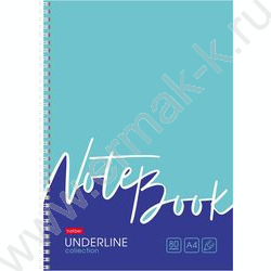 Тетрадь  80л А4 клетка/спираль "Underline" ассорти | Фото 1
