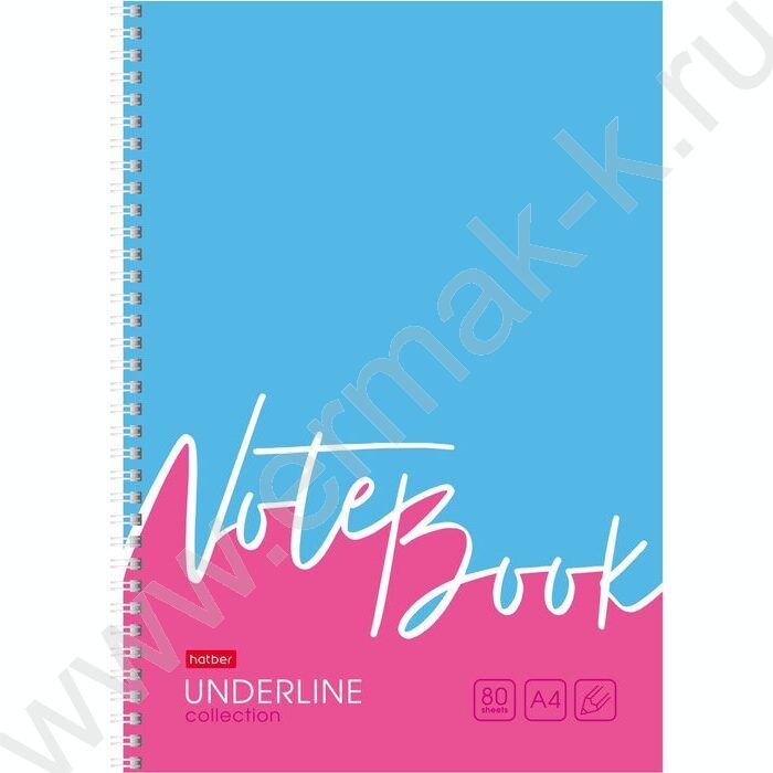 Тетрадь  80л А4 клетка/спираль "Underline" ассорти | Фото 2