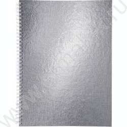 Тетрадь  96л А4 клетка/спираль "Бум/винил" METALLIC серебро | Фото 1