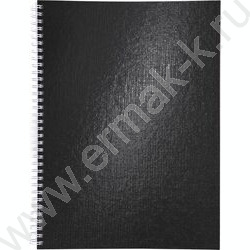 Тетрадь  96л А4 клетка/спираль "Бум/винил" METALLIC черная | Фото 1
