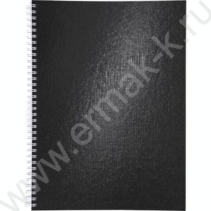 Тетрадь  96л А4 клетка/спираль "Бум/винил" METALLIC черная | Фото 1