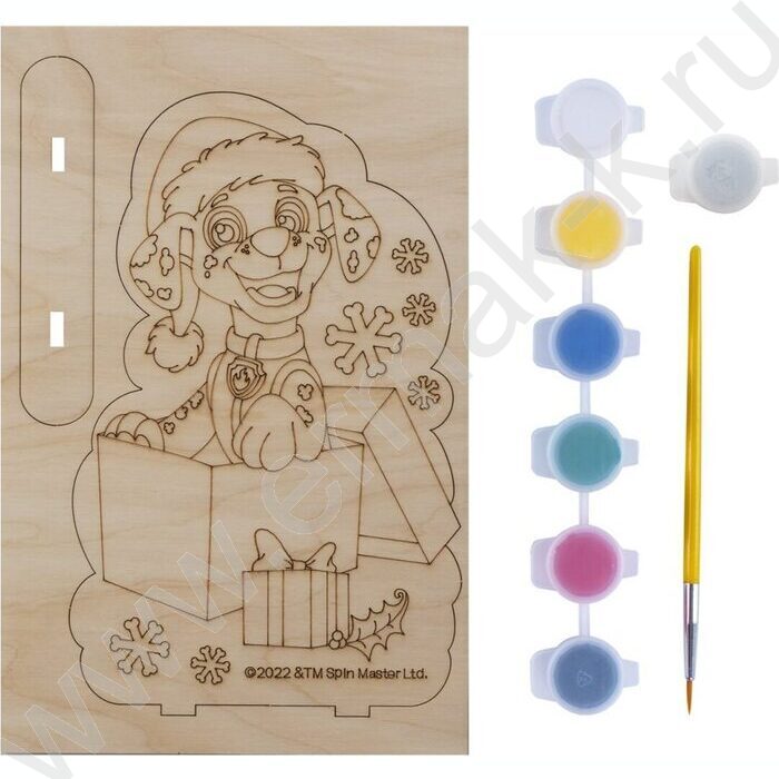 Набор д/творчества Роспись по дереву.Новогодний сувенир Щенячий патруль "Маршалл" | Фото 3