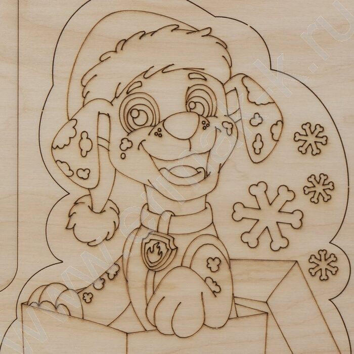 Набор д/творчества Роспись по дереву.Новогодний сувенир Щенячий патруль "Маршалл" | Фото 4