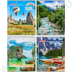 Тетрадь  80л клетка "Вдохновляющие виды" ассорти | Фото 1