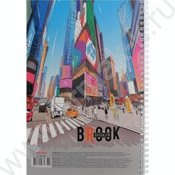 Тетрадь  96л А4 клетка/спираль "Площадь в Бруклине" ассорти | Фото 3