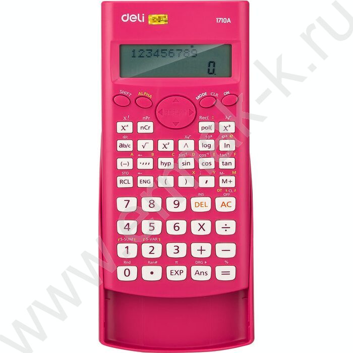 Калькулятор Deli E1710A/RED д/научных расчётов /240функций/ двустрочный /красный, 10+2 разряд | Фото 1