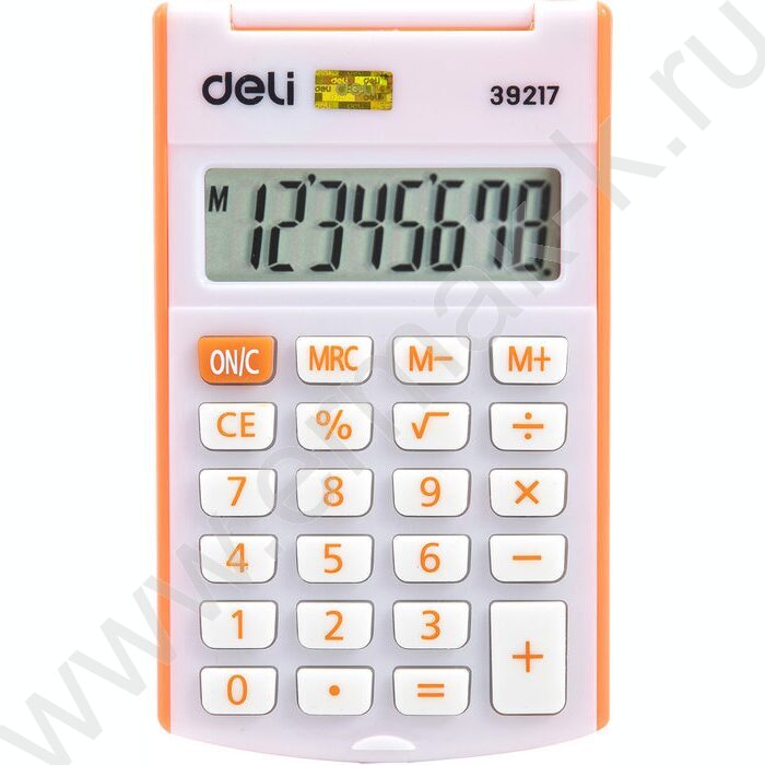 Калькулятор Deli E39217/OR /оранжевый /с крышкой, 8 разряд | Фото 2
