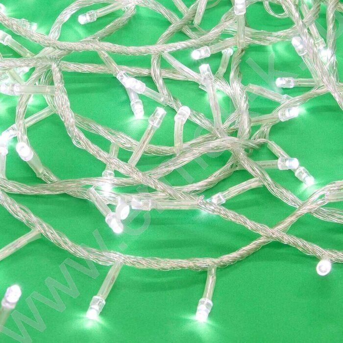 Эл./гирлянда LED  300 ламп Вьюн, 14м /белый, мерцание, прозрачный провод, 220В | Фото 1
