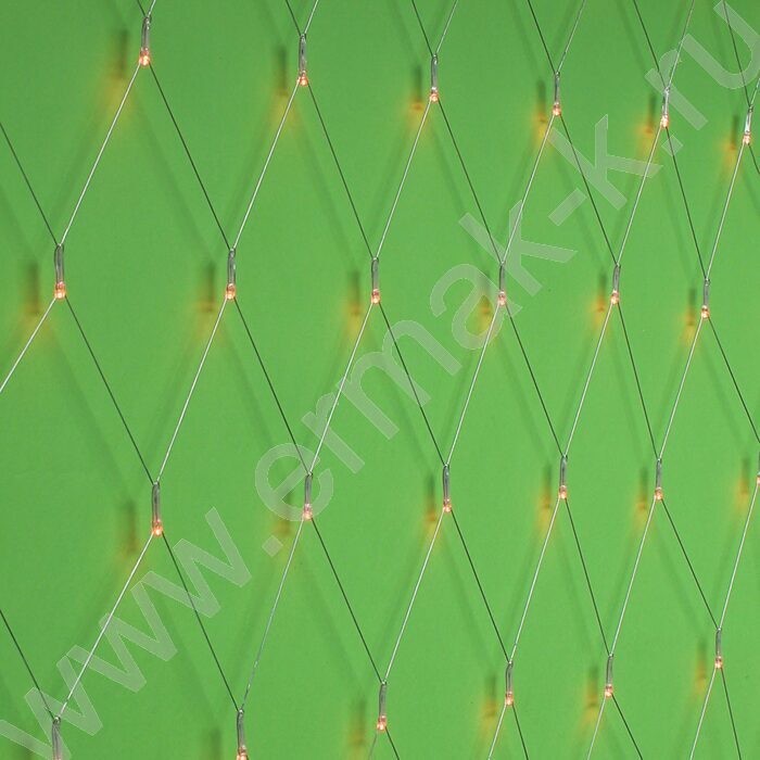 Эл./гирлянда LED  144 ламп, 1.6*1.6м сетка/розовое золото,постоянное свечение, прозрачный провод, 22 | Фото 1