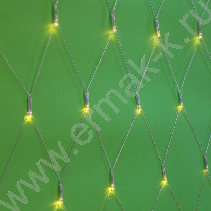 Эл./гирлянда LED  144 ламп, 1.6*1.6м сетка/шампань/плавное мерцание/прозрачный провод  220В | Фото 1