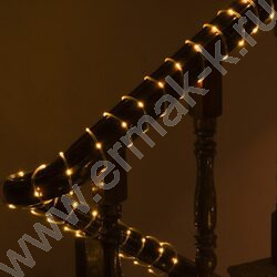 Эл./гирлянда LED  100 ламп, 10м /шампань, постоянное свечение, прозрачный провод, 220В, 50Г | Фото 1