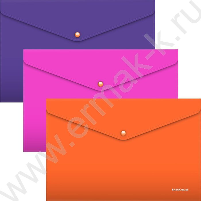 Папка-конверт на кнопке А4 Soft Caribbean Sunset /ассорти | Фото 1