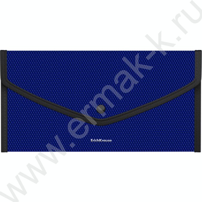 Папка-конверт на кнопке Travel Diamond Total Blue /обшитая /синяя | Фото 1