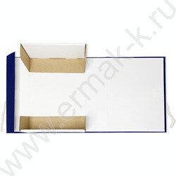 Короб архивный 100мм б/вин, 2 завязки складной /синий | Фото 3