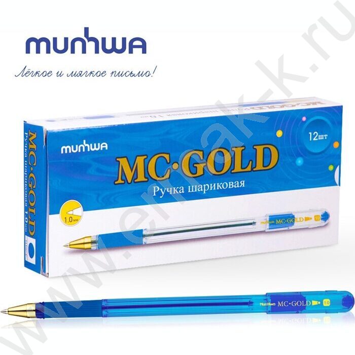 Ручка шар синяя 1,0мм на масл.основе "MC Gold" /рез.держатель | Фото 5