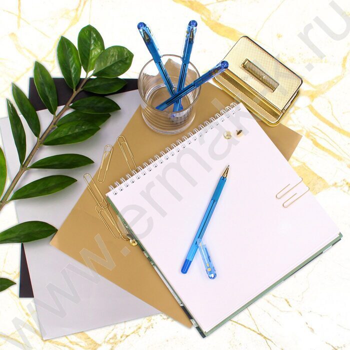 Ручка шар синяя 1,0мм на масл.основе "MC Gold" /рез.держатель | Фото 6