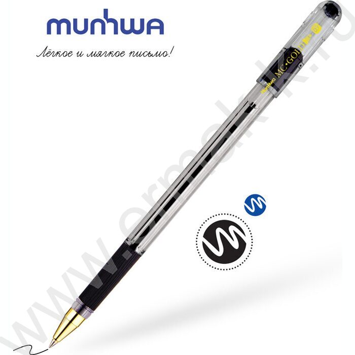 Ручка шар черная 0,7мм на масл.основе "MC Gold" /рез.держатель | Фото 2