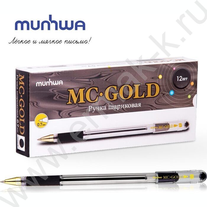 Ручка шар черная 0,7мм на масл.основе "MC Gold" /рез.держатель | Фото 5