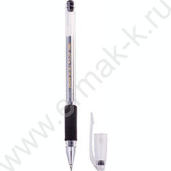 Ручка гелевая черная 0,5мм  резин.держатель "Hi-Jell Grip" | Фото 1