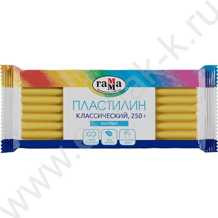 Пластилин 250г "Классический" желтый | Фото 1