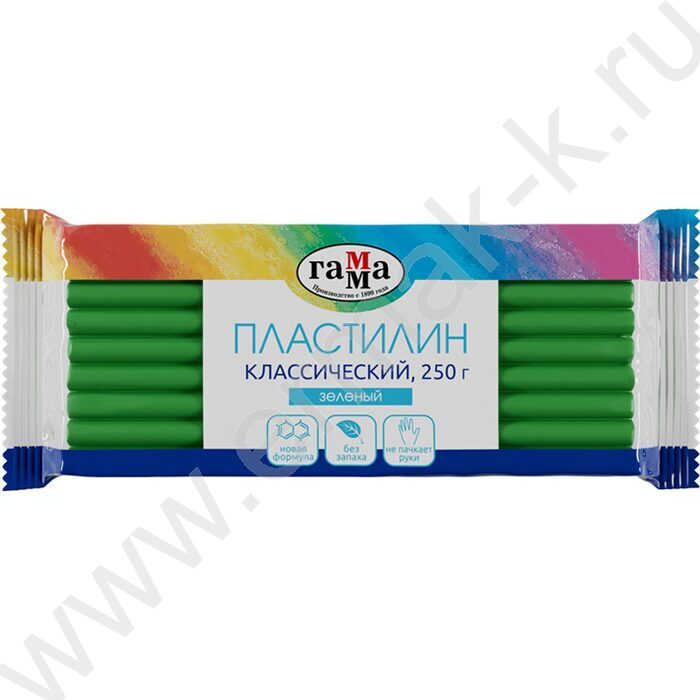 Пластилин 250г "Классический" зеленый | Фото 1