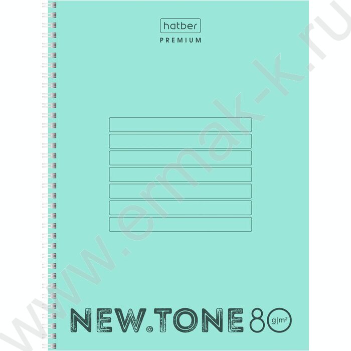 Тетрадь  80л А4 клетка/спираль/многоуров.перфорация/пл.обл. "NEWtone PASTEL Мята" | Фото 1