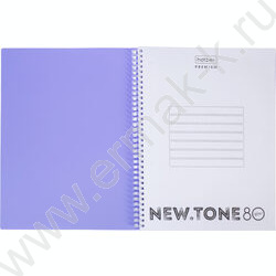 Тетрадь  80л А4 клетка/спираль/многоуров.перфорация/пл.обл. "NEWtone PASTEL Лаванда" | Фото 2
