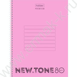 Тетрадь  80л А4 клетка/спираль/многоуров.перфорация/пл.обл. "NEWtone PASTEL Пион" | Фото 1