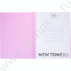 Тетрадь  80л А4 клетка/спираль/многоуров.перфорация/пл.обл. "NEWtone PASTEL Пион" | Фото 3