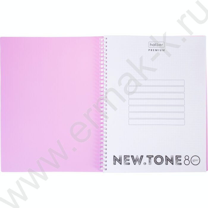 Тетрадь  80л А4 клетка/спираль/многоуров.перфорация/пл.обл. "NEWtone PASTEL Пион" | Фото 3