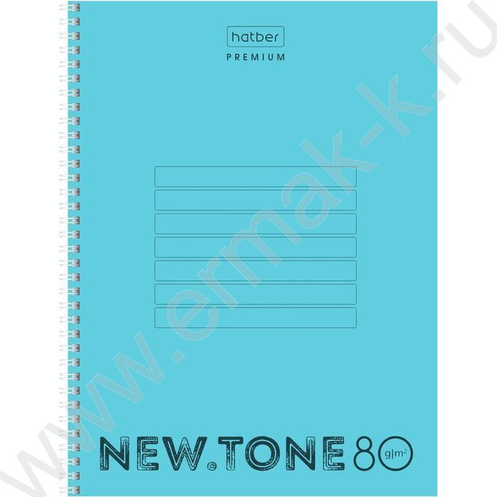 Тетрадь  80л А4 клетка/спираль/многоуров.перфорация/пл.обл. "NEWtone PASTEL Незабудка" | Фото 1