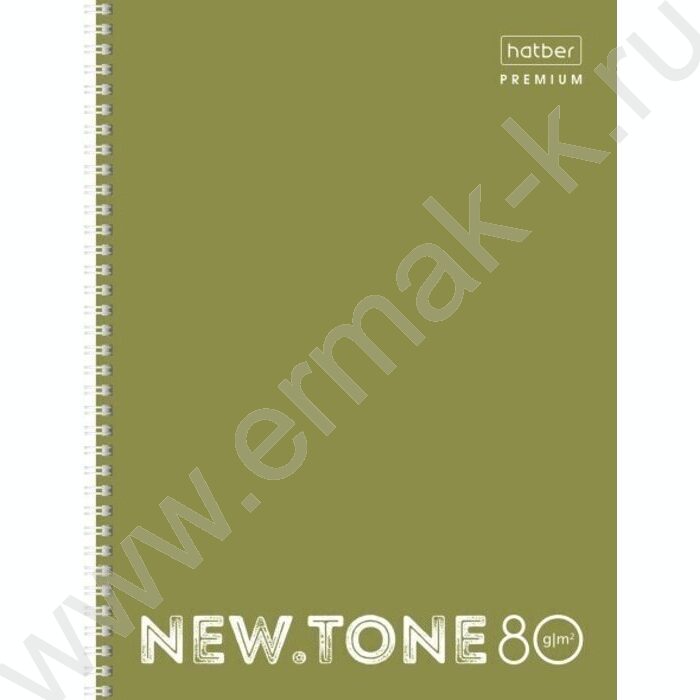 Тетрадь  80л А4 линейка/спираль/многоуров.перфорация "NEWtone PASTEL Олива" | Фото 1