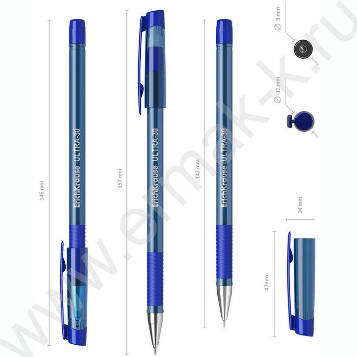 Ручка шар ULTRA-30 Stick&Grip Original 0.7мм, синяя | Фото 3