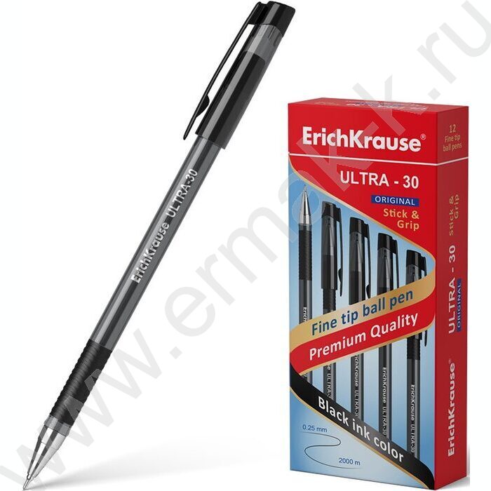 Ручка шар ULTRA-30 Stick&Grip Original 0,7мм, черная | Фото 2