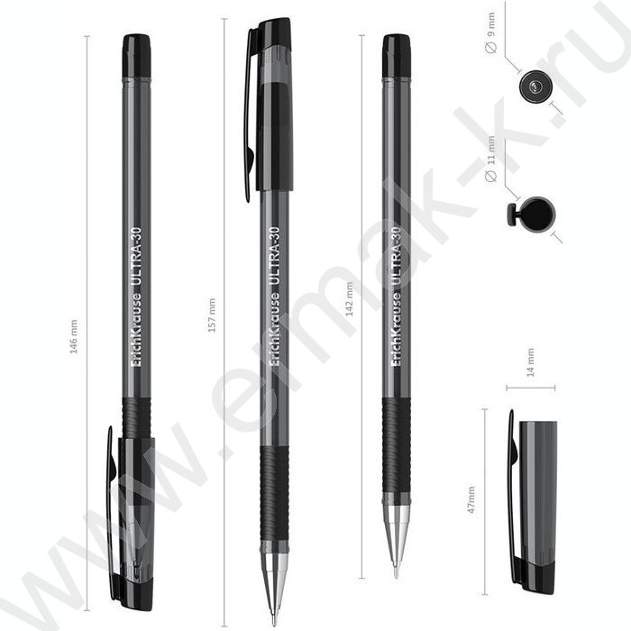 Ручка шар ULTRA-30 Stick&Grip Original 0,7мм, черная | Фото 3