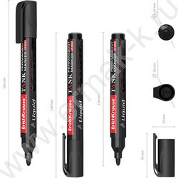 Маркер перм. с жидкими чернилами /черный/ 2,25мм круг Liquid LP-600 | Фото 3