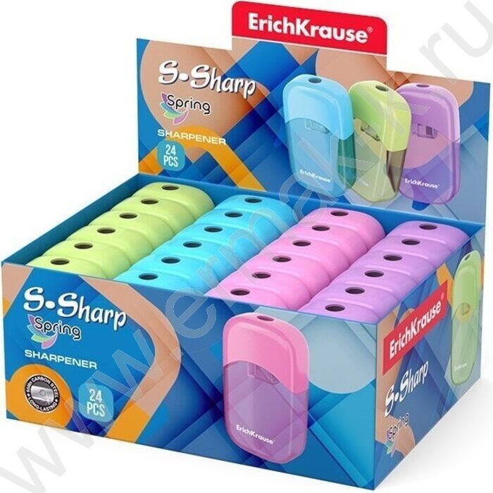 Точилка 1отв. пластик S-Sharp /с контейнером /ассорти | Фото 3