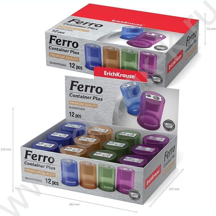 Точилка 2отв. метал/с контейнером/ Ferro Container Plus ассорти | Фото 5