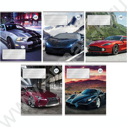 Тетрадь  12л линейка "Авто" /антибак покр/ ассорти | Фото 1