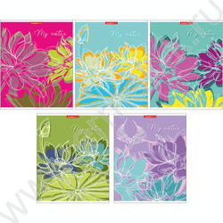 Тетрадь  96л клетка "Рисованные цветы" /выб УФ двойной/ ассорти | Фото 1