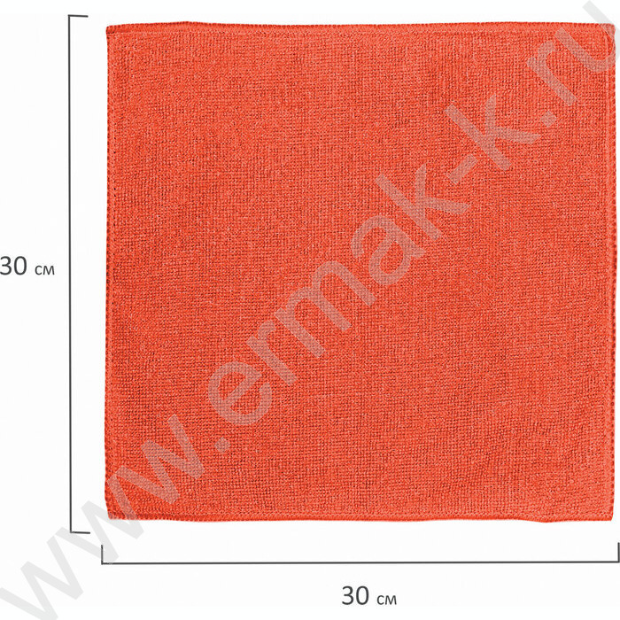 Салфетка из микрофибры 30*30см  /универсальная /оранжевая /плотность 220г/м2 | Фото 3
