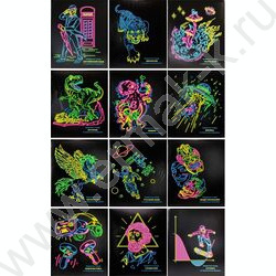 Тетрадь предметная 48л Набор 12шт "Neon" /твин-лак,неон/ | Фото 1