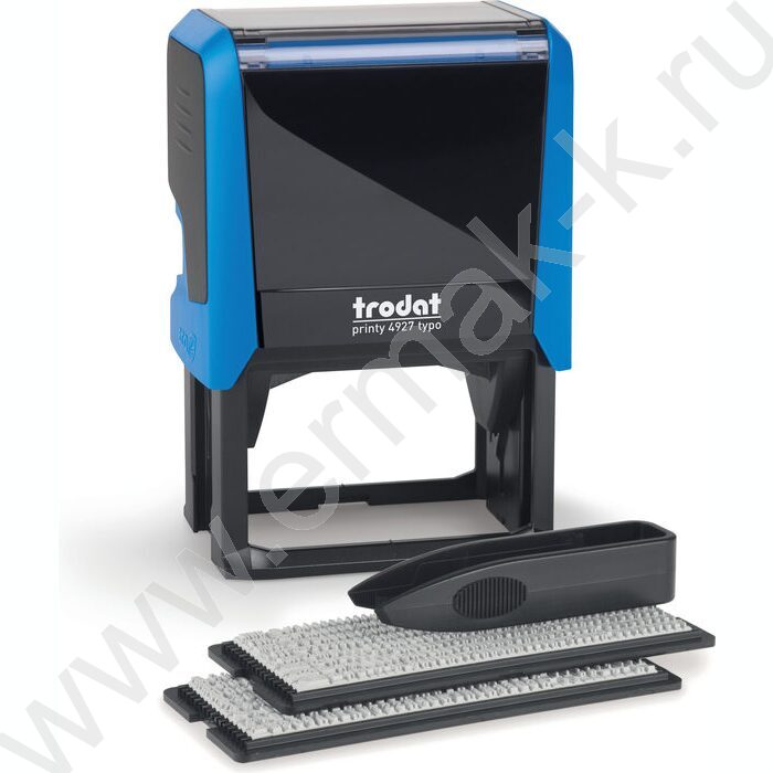 Штамп самонаборный автомат  8-ми строчный рус 60*40мм,пластик /синий | Фото 1