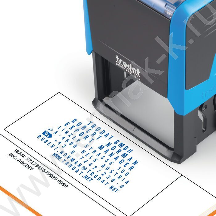 Штамп самонаборный автомат  8-ми строчный рус 60*40мм,пластик /синий | Фото 2