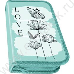 Пенал б/наполн. 1молния 190*115мм Графичные цветы /большой | Фото 1