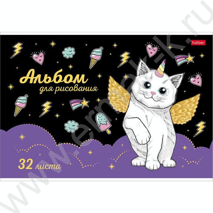 Альбом д/рисования 32л "Золотые сны" /мат.лам.3D фольга/ 5видов | Фото 2