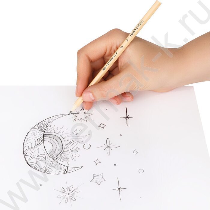 Карандаш ч/гр М (В) "Конструктор" 2,2мм, шестигран, заточенный | Фото 7