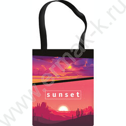 Сумка-шопер 31*39см "Закат", полноцветная печать, на молнии с карманом | Фото 1