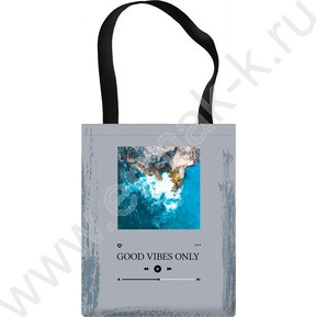 Сумка-шопер 31*39см "Музыка", полноцветная печать, на молнии с карманом