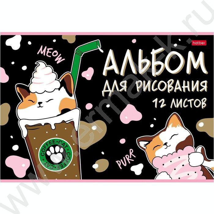 Альбом д/рисования 12л "Мяу-Котики" /тиснение/ ассорти | Фото 3